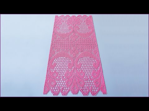 Видео: Филейная салфетка крючком. Часть 4.