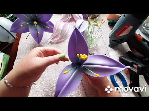 Видео: Букет лилий с подсветкой#изолон