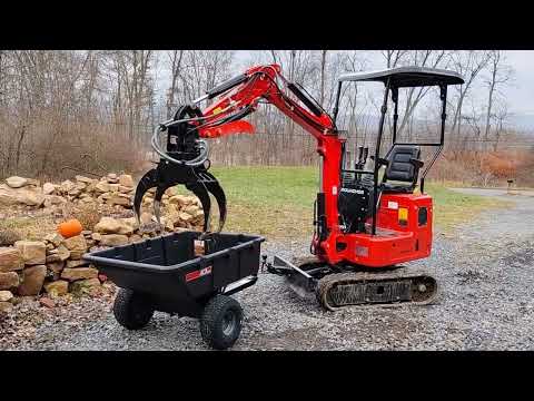 Видео: Мини-экскаватор Groundhog BH14G-2 с вращающимся захватом для бревен