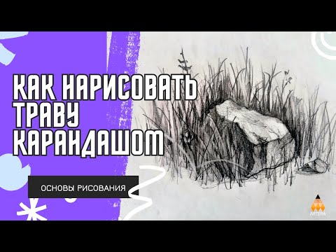 Видео: Как правильно нарисовать траву простым карандашом