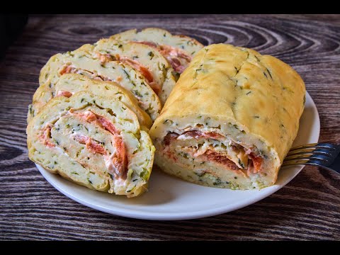 Видео: Рулет из кабачка с селёдкой!!!