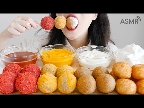 Видео: Красочные сырные шарики едят ASMR _ realsound mukbang eatshow