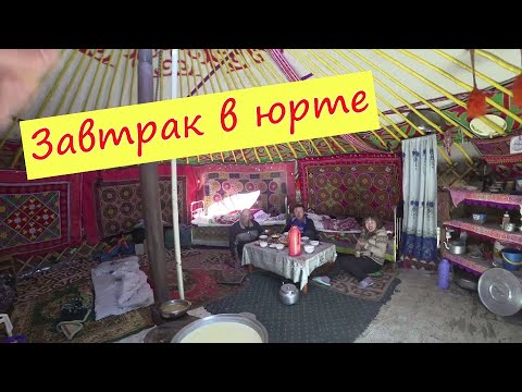Видео: Монголия. Завтрак в казахской ЮРТЕ. Каймак, баурсаки.
