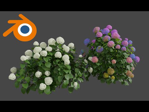 Видео: Как перекрасить цветущий куст и любое другое растение. Цветовые атрибуты в Blender