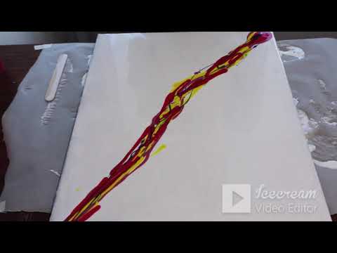Видео: Акриловая заливка с феном. 1 попытка. Acrylic pouring.