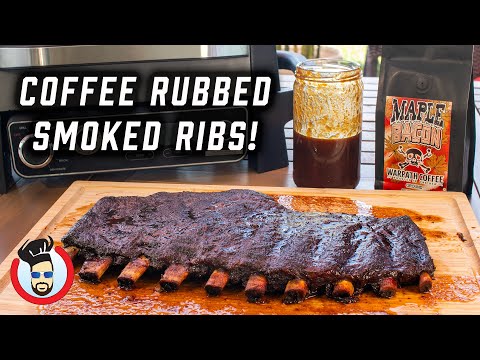 Видео: Копченые ребрышки с кленовым соусом и беконом в кофейном соусе от папы на гриле Ninja Woodfire — ...