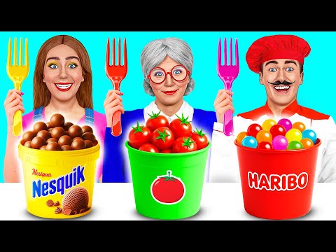 Видео: Я против Бабушки Челлендж с Шоколадной Едой | Потрясающие Кухонные Хитрости от Choco DO