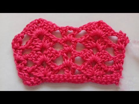 Видео: Простой ажурный узор крючком "Дорожки". Для вязания платьев, палантинов, летних топов.