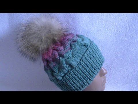 Видео: Вязание шапки с косами градиентом.Knitting hats with braids gradient