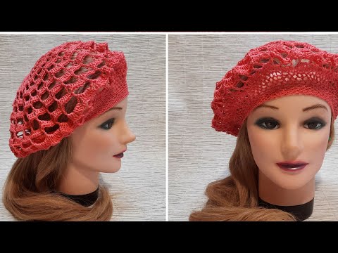 Видео: Берет крючком летний.очень просто🌞🧶❤