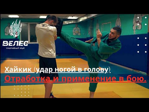 Видео: Хайкик (удар ногой в голову) Отработка и применение в бою.