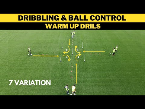 Видео: Дриблинг и контроль мяча. Разминочные упражнения l Тренировка по футболу | 7 вариаций | U13+