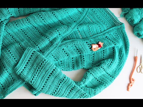 Видео: Кардиган крючком. Часть 1.