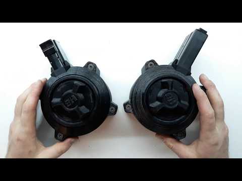Видео: Бункерный магазин (бубен) для АК и AR при помощи 3D-принтера