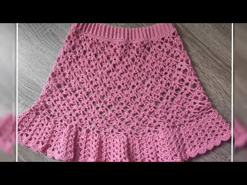 Видео: Мк .Красивая  Юбка с рюшами крючком