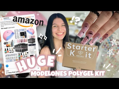 Видео: Пробуем огромный набор для наращивания ногтей полигелем Modelones на Amazon | Более 40 товаров | ...