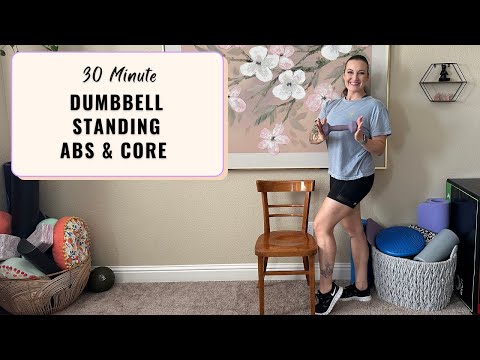 Видео: 30-минутная лёгкая тренировка мышц пресса и корпуса стоя | Низкая ударная нагрузка, эффективная д...