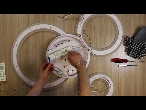 Видео: Інструкція зі збирання світлодіодного світильника LUMINARIA TRIPLEX ROUND 108W с пультом ДУ