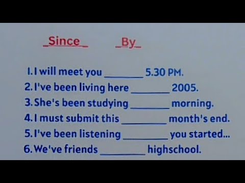 Видео: Упражнение по английской грамматике — SINCE | BY | Когда это используется? Предлоги времени