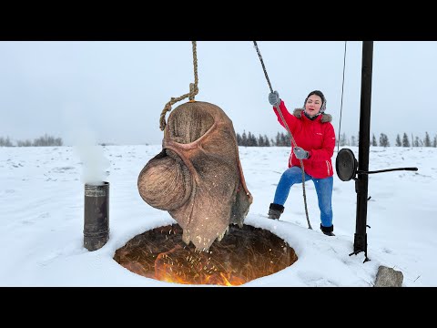 Видео: Просто Помести Курицу с Овощами Внутрь Говяжьего Желудка и поставь на огонь