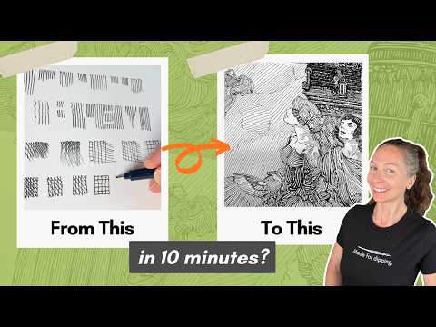 Видео: 10-минутные упражнения по рисованию ручкой и тушью