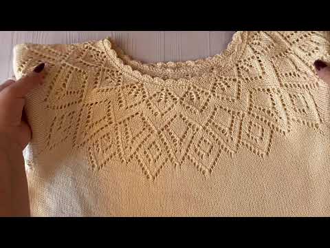 Видео: Круглая кокетка./Футболка на 50-52р./Получила колоссальное удовольствие от пряжи