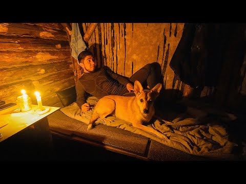 Видео: ПРИШЕЛ ВЕЧЕРОМ В ЗЕМЛЯНКУ И ОСТАЛСЯ НА НОЧЬ. УЮТНО КАК ДОМА.