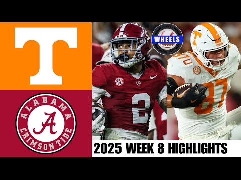 Видео: Теннесси №11 против Алабамы №6 | Неделя 8 | Лучшие моменты студенческого футбола 2025 года