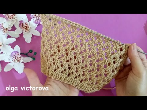 Видео: 1144 НЕУЛОВИМАЯ ЗМЕЙКА АЖУРНЫЙ УЗОР СПИЦАМИ Вязание Узоры спицами Knitting patterns