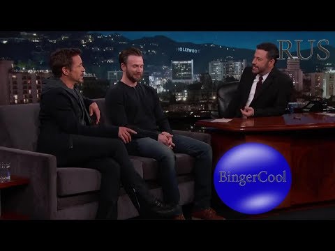 Видео: Крис Эванс и Роберт Дауни мл. на вечернем шоу Джимми Киммела [Русская Озвучка]