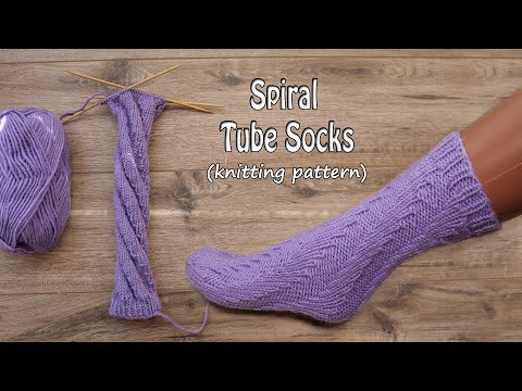 Видео: Спиральные носки спицами 🍇 Spiral Tube Socks