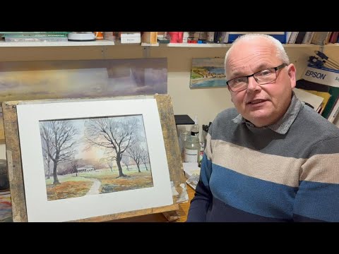 Видео: Как нарисовать яркий восход солнца с деревьями акварелью 🌅 (пошаговое руководство по пейзажу)