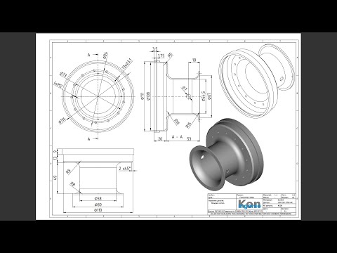 Видео: FreeCAD22 K008 Входное сопло вращение паз метрическая резьба круговой массив