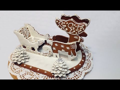 Видео: ПРЯНИЧНЫЕ САНИ с ОЛЕНЯМИ (gingerbread sleigh )