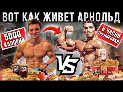 Видео: 24 Часа ПИТАЮСЬ как АРНОЛЬД ШВАРЦЕНЕГГЕР (Первый Миллион, Тренировки, Питание)