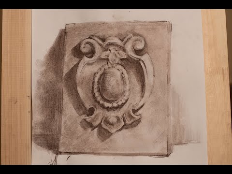 Видео: Рисунок гипсовой розетки. Урок рисования.