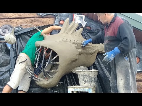 Видео: как  сделать СКУЛЬПТУРУ  РЫБЫ  из  арт бетона.  и  оформить  фасад  дома..