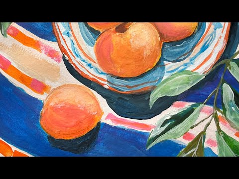 Видео: Гуашь. Рисую в тишине./ Gouache painting. ASMR/ Quietly painting