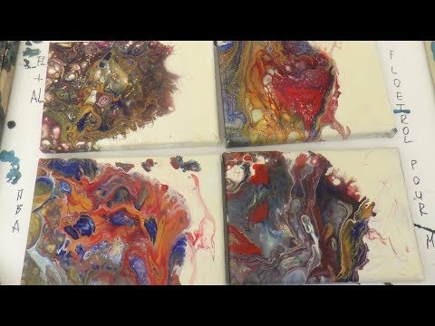 Видео: 4 холста для сравнения.  Заливка акрилом. Что  лучше?ПВА/ Pouring medium/ Флоетрол ? Какой силикон