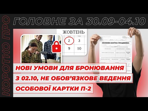 Видео: Коротко про головне за тиждень 30.09 – 04.10.2024