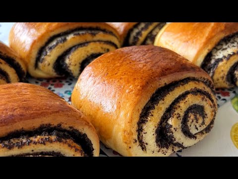 Видео: Домашние БУЛОЧКИ С МАКОМ! С сочной маковой начинкой