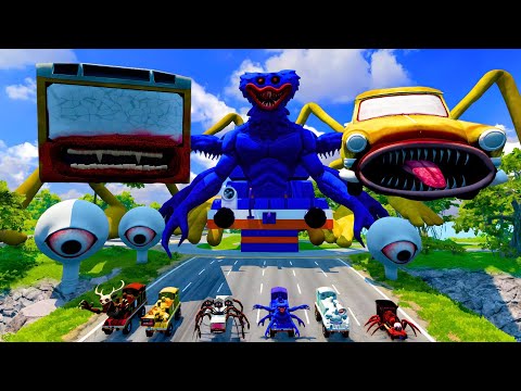 Видео: ВСЕ МОНСТРЫ Большие и маленькие машины с НОВЫМИ HUGGY THOMAS EATER, CAR EATER и BUS EATER – BeamN...