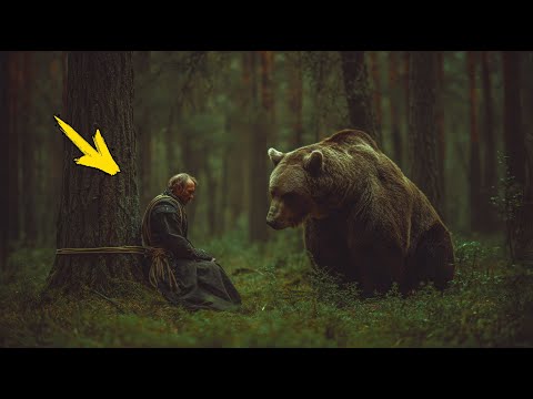 Видео: Медведь увидел лесника, привязанного к дереву. То, что случилось дальше, Шокировало всех!