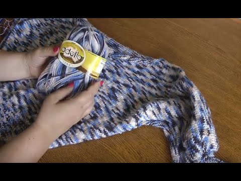 Видео: Кофточка с рукавом летучая мышь спицами