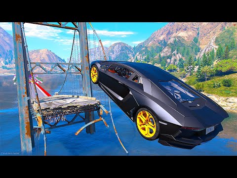 Видео: ПЕРЕПРЫГНУЛ РАЗРУШЕННЫЙ МОСТ на ЛАМБОРГИНИ АВЕНТАДОР в ГТА 5 МОДЫ - ЭКСПЕРИМЕНТЫ в GTA 5