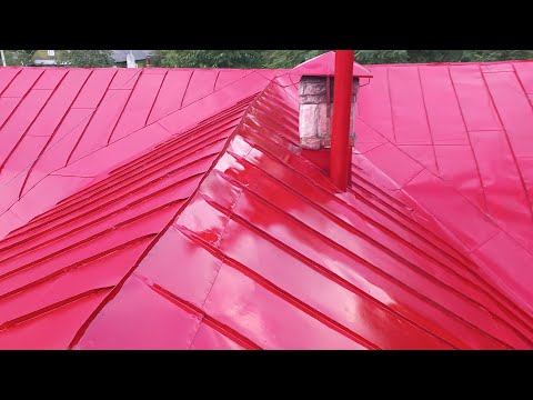 Видео: Покраска оцинкованной крыши дома.Однослойное антикоррозионное покрытие!
