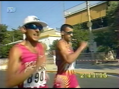 Видео: Спортивная ходьба 50 км мужчины - Чемпионат мира Афины 1997