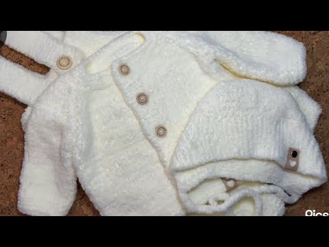 Видео: МК.Вязание комплекта для детей от 0 до 3 месяцев. Штанишки-Комбинезон. 2 -часть ( окончание)
