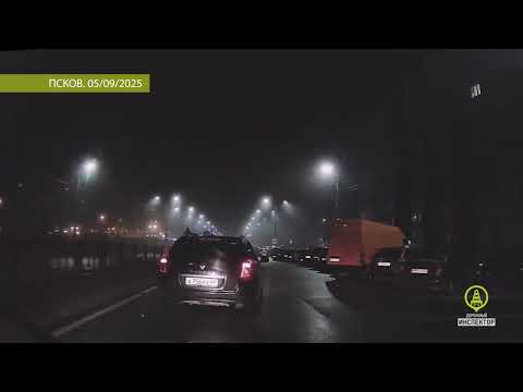 Видео: Ночная погоня ДПС во Пскове за автомобилем Рено