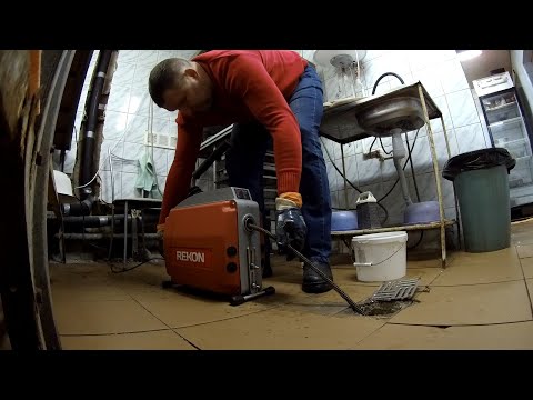 Видео: Электромеханическая прочистка канализации. (82) REKON R-150